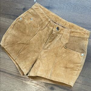 Rave Leather Tan Shorts ! Size 0